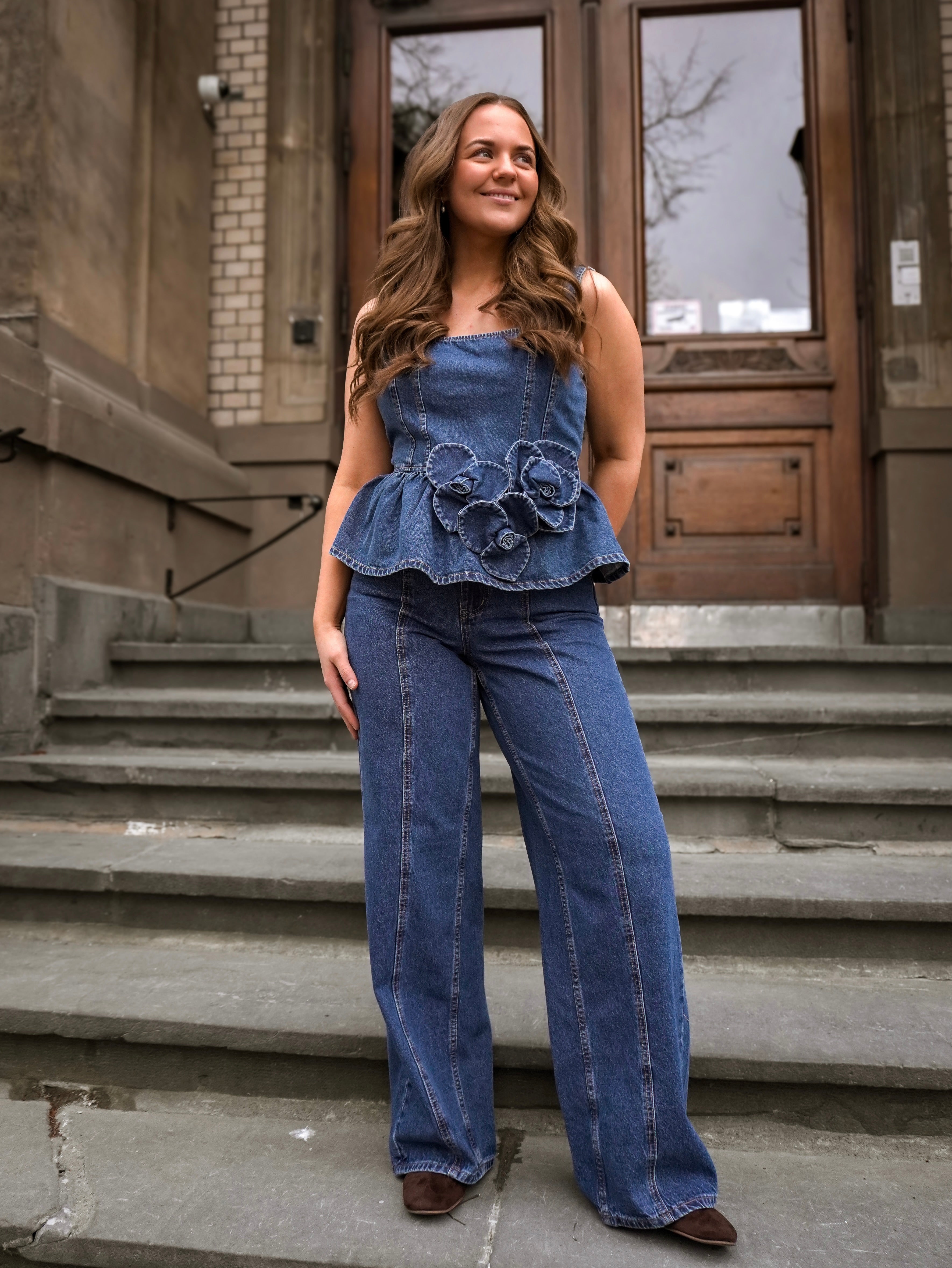 YASELSIE Top - Medium Blue Denim